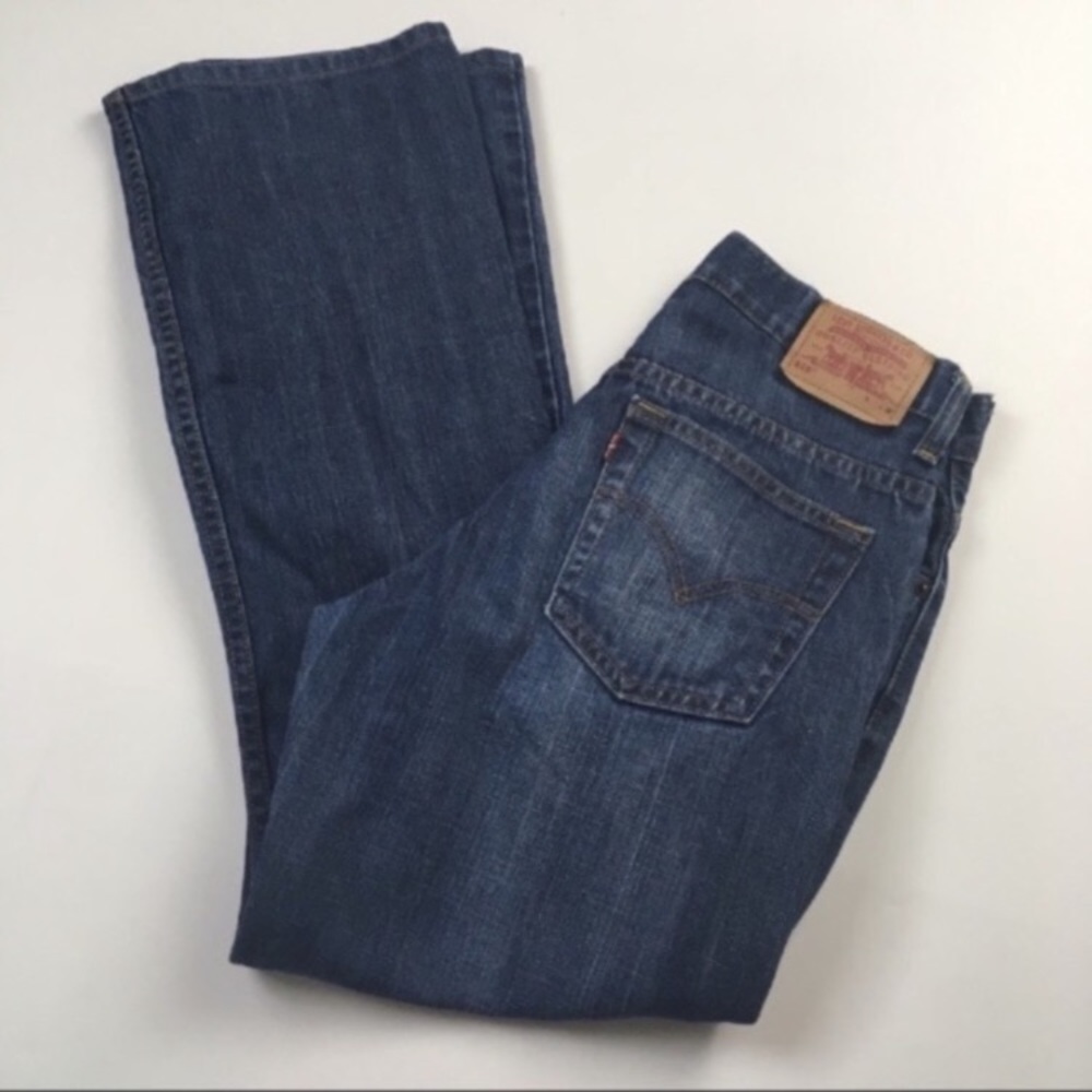 Levis 515 Boot Cut High Rise Stretch Dark Denim Jeans‎ Women’s Sz 6 Short